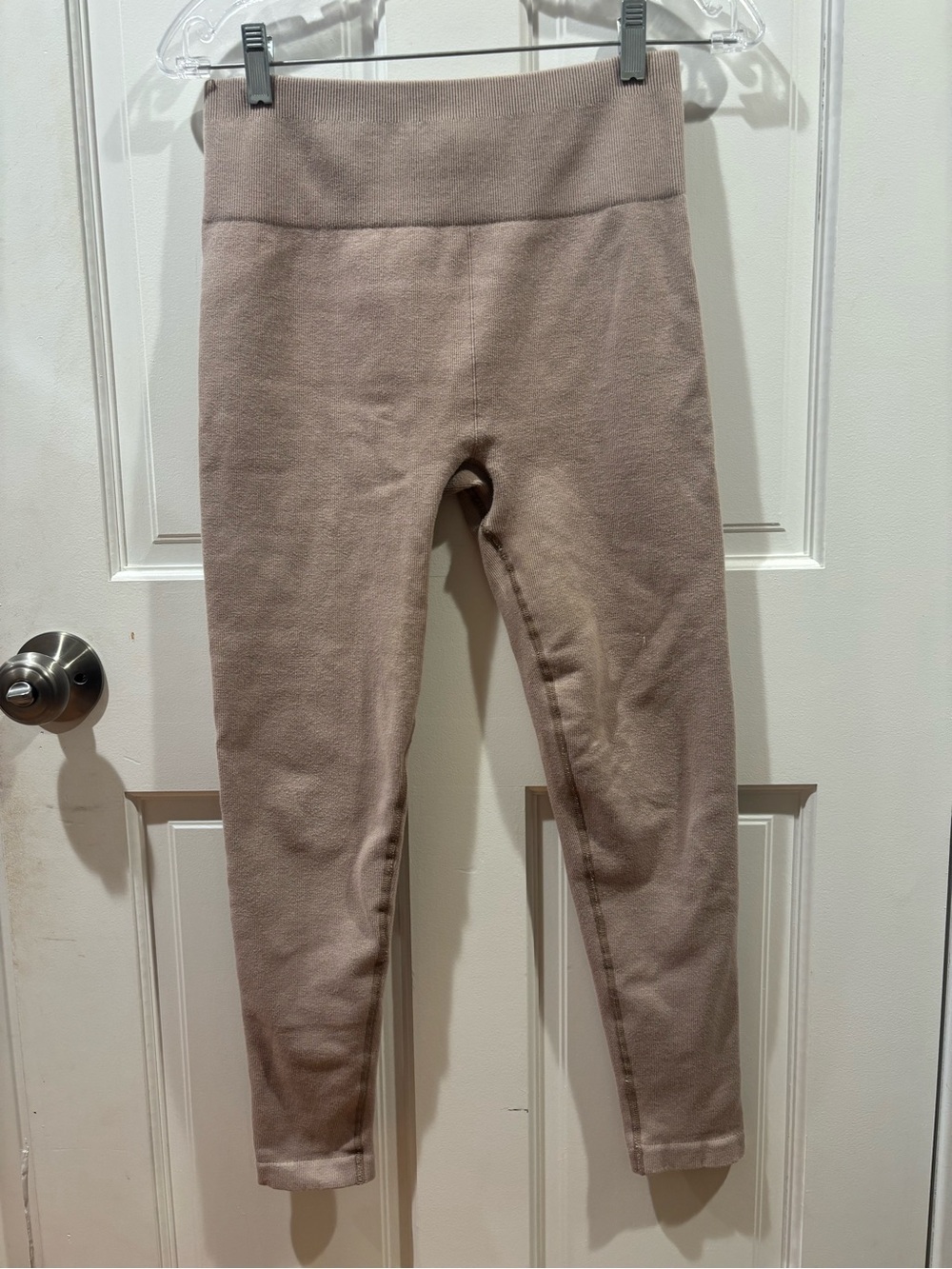 Everlane ribbed seamless leggings, burnt sugar